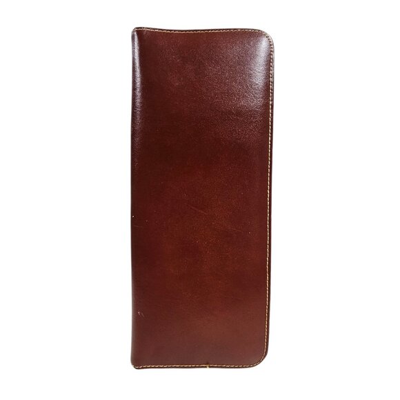 60s - 70s genuine leather necktie and accessories zippered travel case - Picture 1 of 9